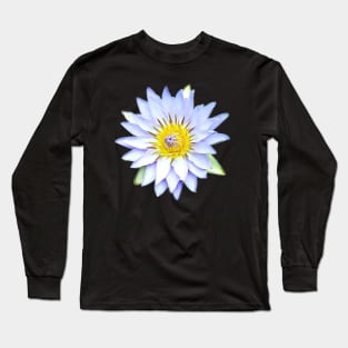 White Water Lily Artistic Style Pattern Long Sleeve T-Shirt